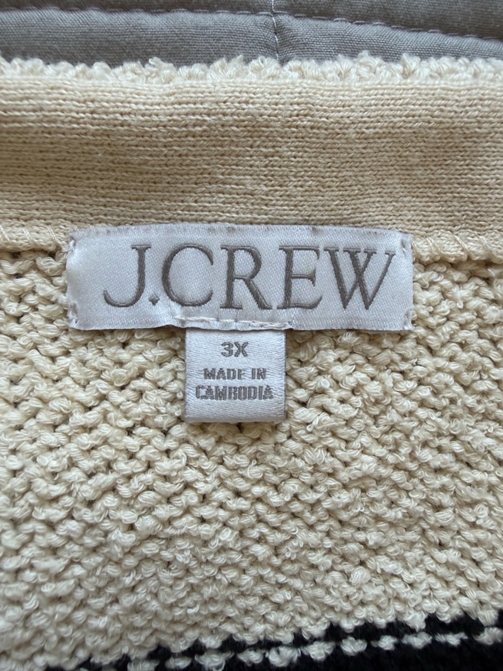 J. Crew Cream and Black Striped Boatneck Sweater with Gold Shoulder Buttons - 3X - Picture 6 of 15